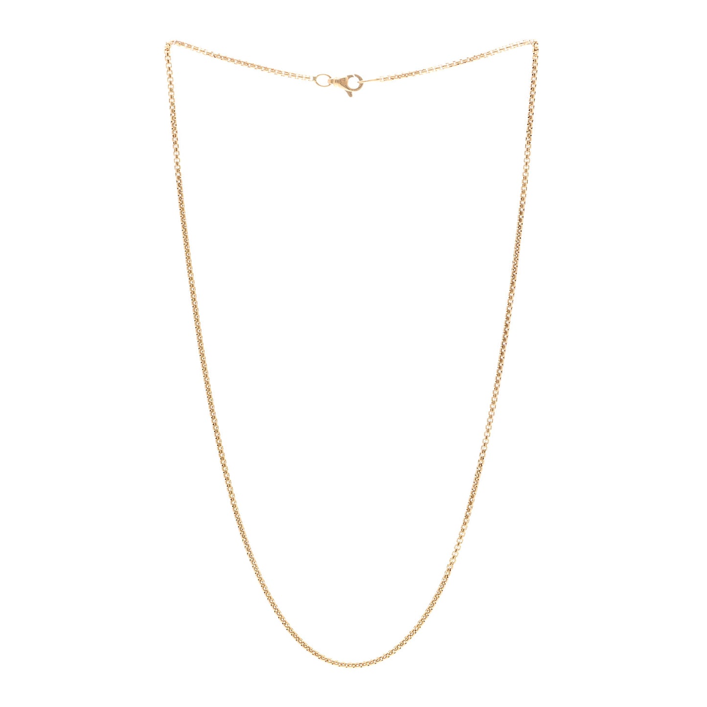 18K Yellow Gold 1.7mm Box Chain Necklace 18"