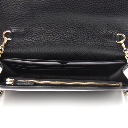 Gucci Pebbled Calfskin Soho Wallet on Chain Black 5 of 10