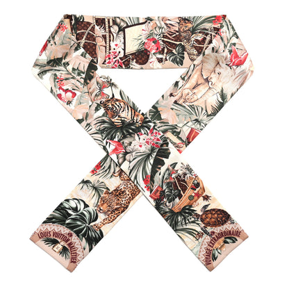 Louis Vuitton Silk Voyage Extraordinaire Bandeau Scarf Beige 1 of 4