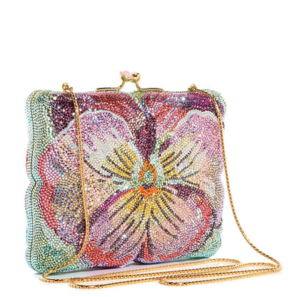Judith Leiber Swarovski Crystal Flower Minaudiere Clutch 3 of 7