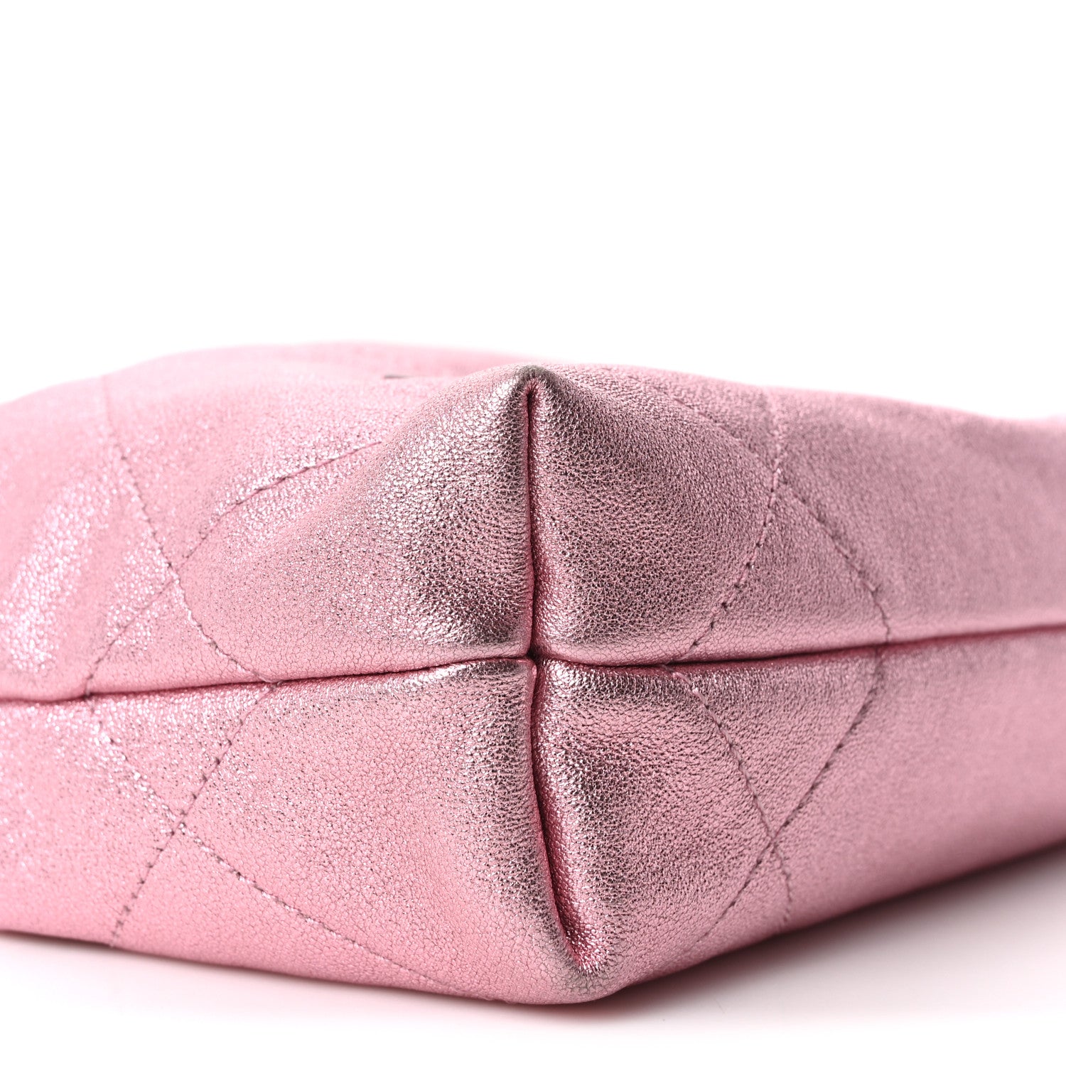 Chanel Metallic Lambskin Lacquered Monochrome Quilted Mini Chanel 22 Pink 8 of 9