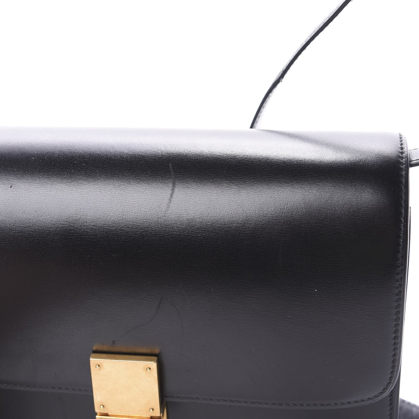 Box Calfskin Medium Classic Box Flap Bag Black