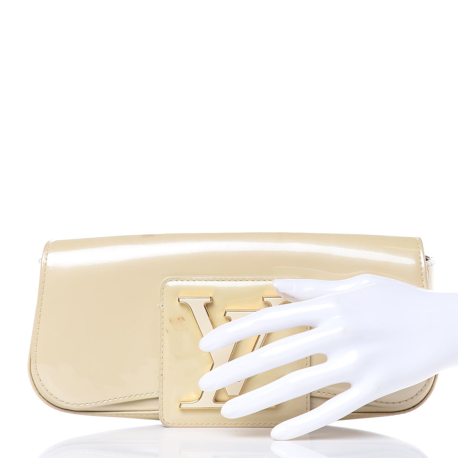 Louis Vuitton Patent Sobe Clutch Blanc Corail 2 of 15