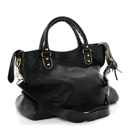 Balenciaga Chevre Gold Metallic Edge Hardware Velo Black 4 of 11