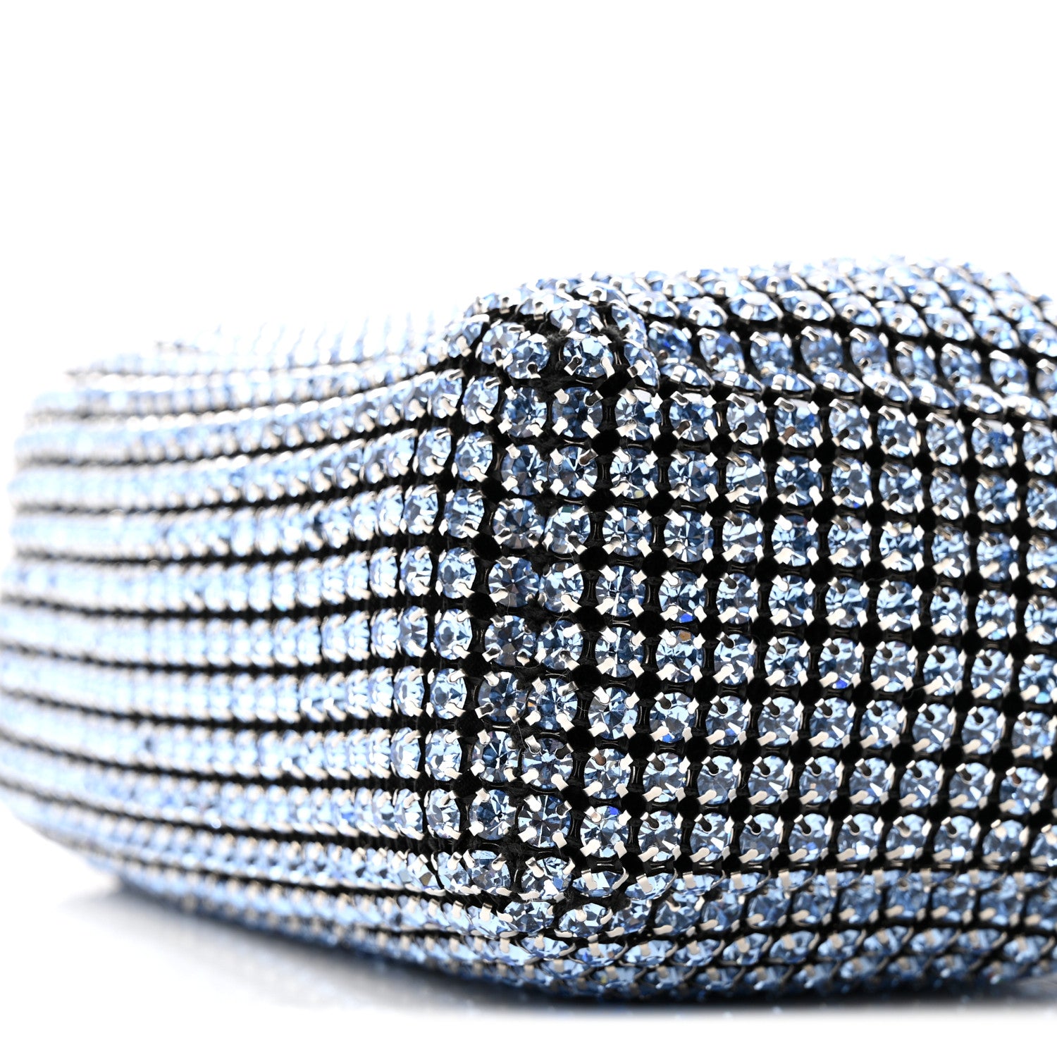 Alexander Wang Mesh Crystal Rhinestone Mini Heiress Pouch Baby Blue 10 of 11