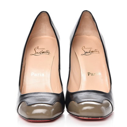 Christian Louboutin Patent Nappa Lady Grant 100 Cap Toe Pumps 40 Grey Black 3 of 16