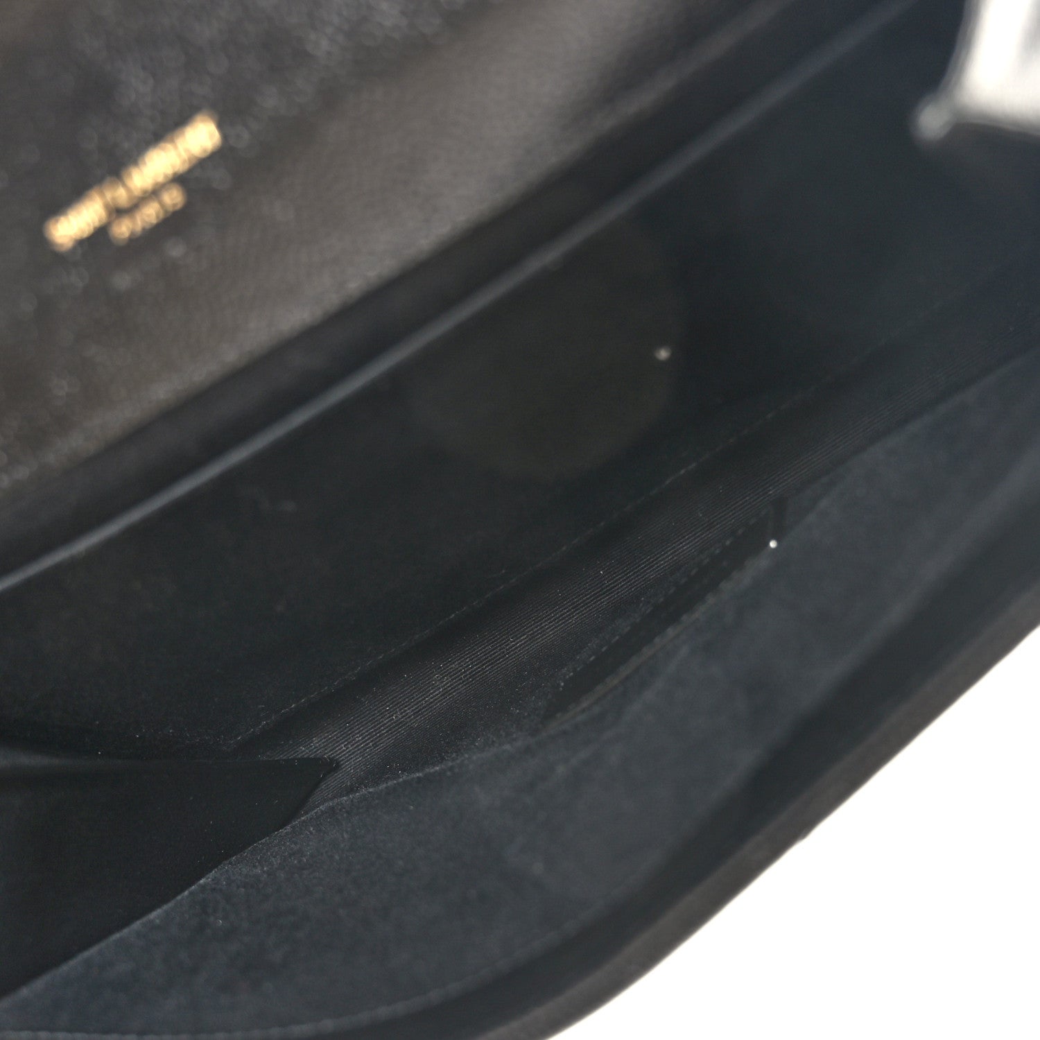 Saint Laurent Grain De Poudre Matelasse Chevron Monogram Envelope Clutch Black 4 of 7