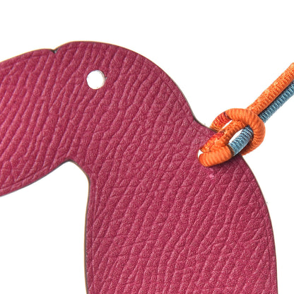 Hermes Togo Epsom Petit H Toucan Bag Charm Black Rose Pourpre 5 of 6
