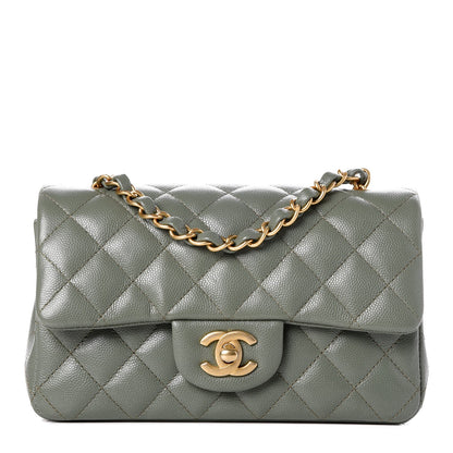 Chanel Iridescent Caviar Quilted Mini Rectangular Flap Green 1 of 8