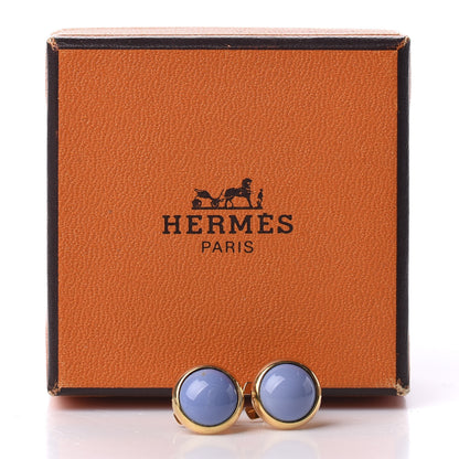 Hermes Enamel Eclipse Earrings Turquoise 5 of 5