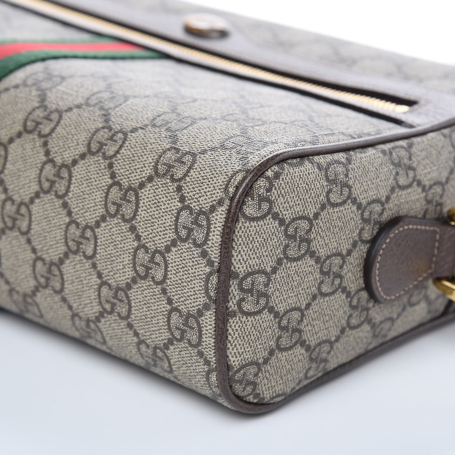 Gucci GG Supreme Monogram Web Small Ophidia Shoulder Bag Brown 9 of 9