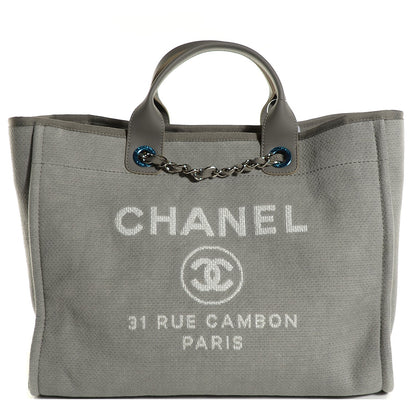 Chanel Canvas Deauville Large Tote Grey 1 of 8