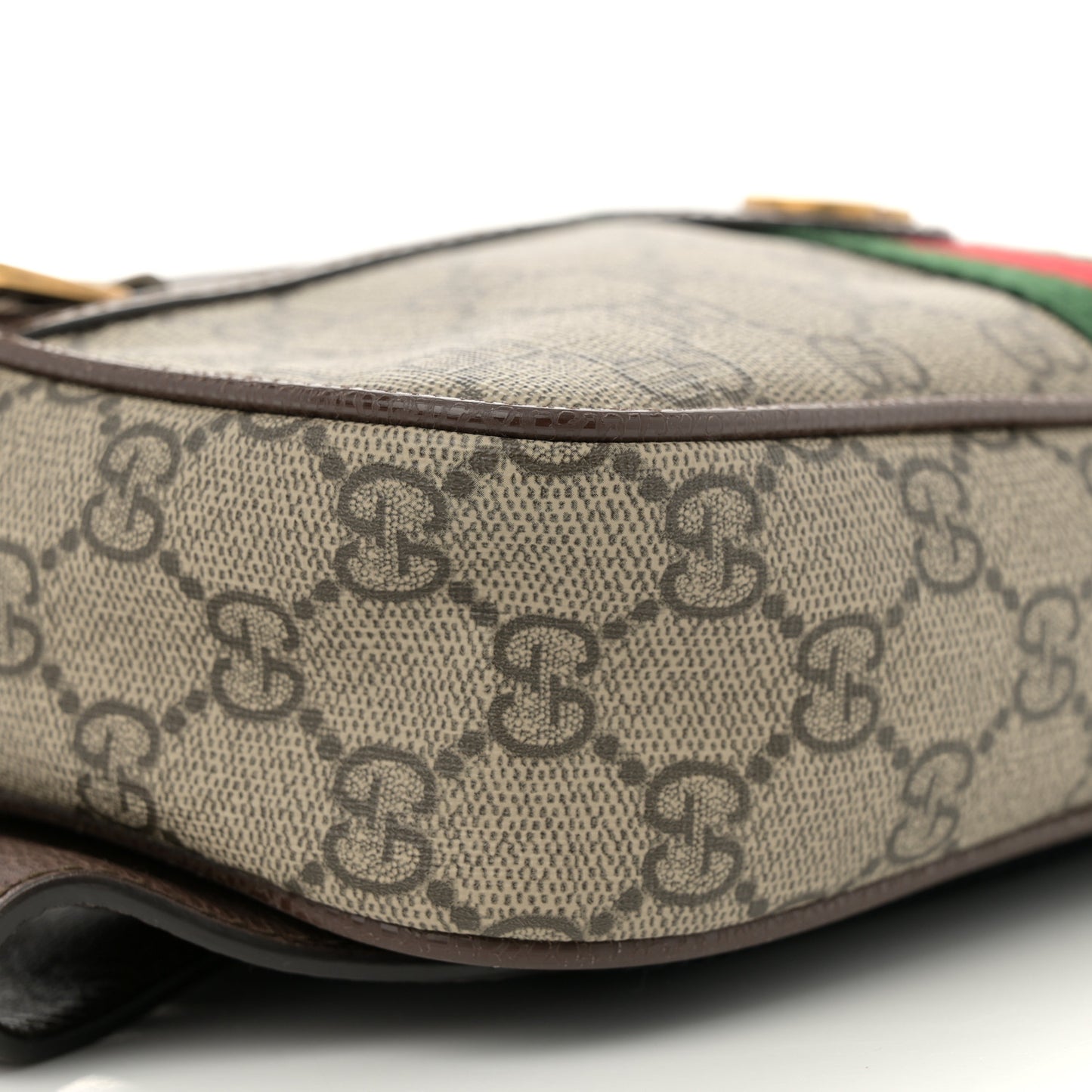 Soft GG Supreme Monogram Medium Ophidia Belt Bag Dark Brown