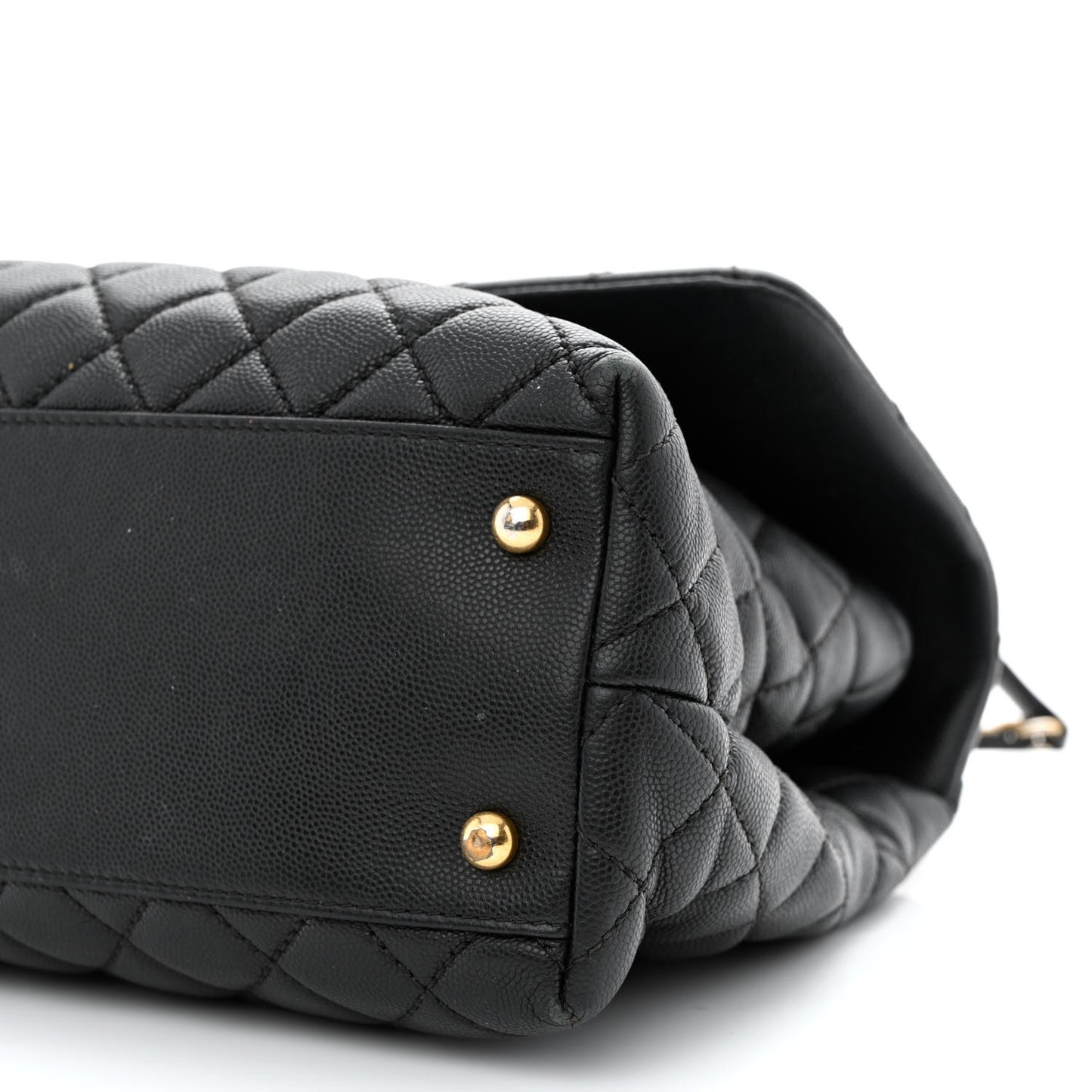 Caviar Quilted Medium Coco Handle Flap Black
