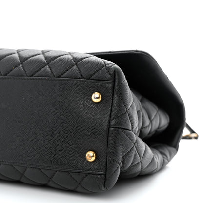 Chanel Caviar Quilted Medium Coco Handle Flap Black 10 of 11