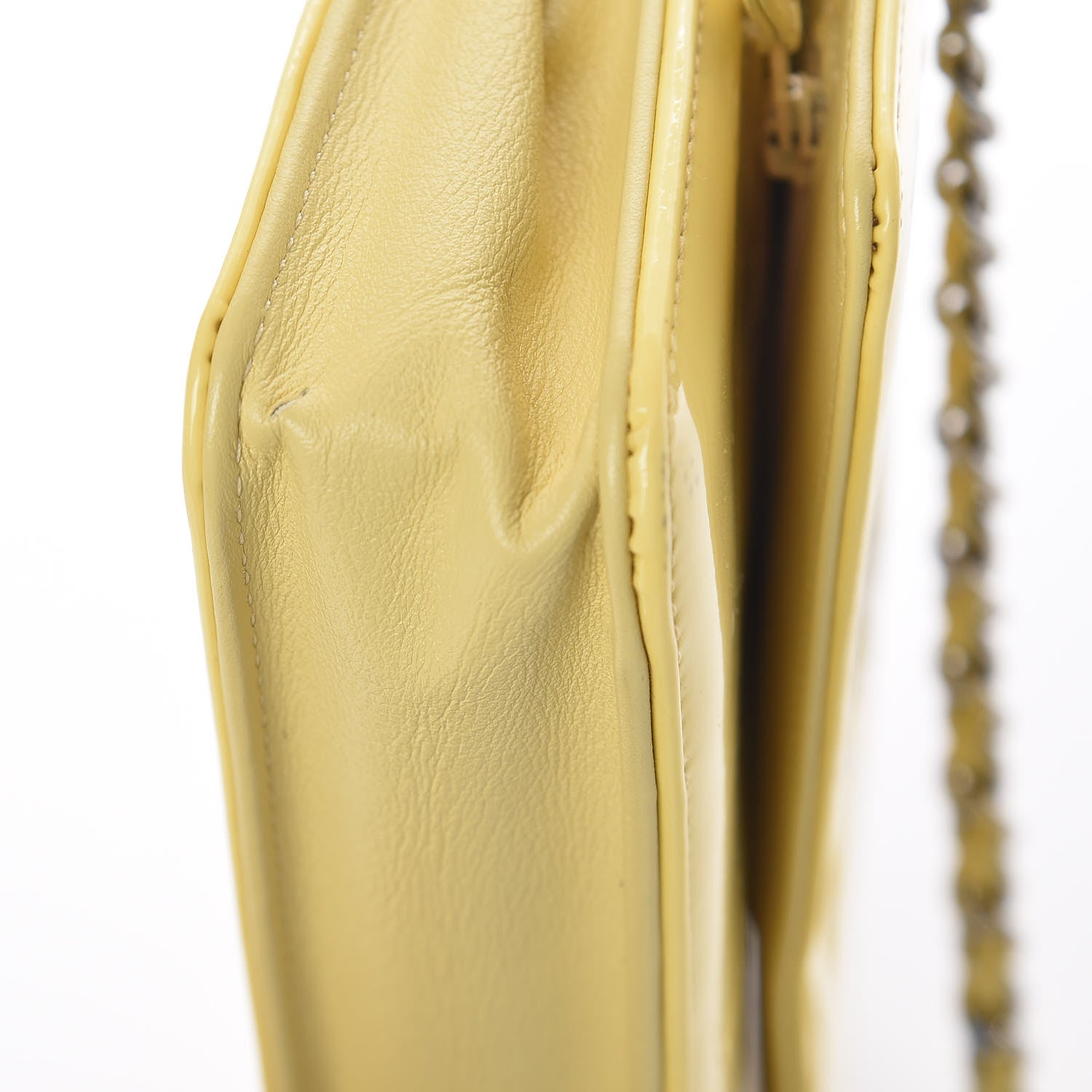 Chanel Patent CC Compact Wallet on Chain WOC Yellow 16 of 16