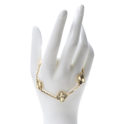 Van Cleef & Arpels 18K Yellow Gold 5 Motifs Guilloche Vintage Alhambra Bracelet 2 of 7