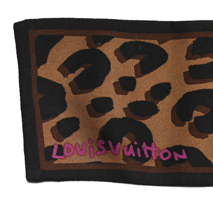 Louis Vuitton Silk Leopard Bandeau Scarf Marron 2 of 3