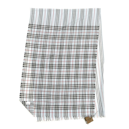 Burberry Wool Silk Icon Stripe Vintage Check Lightweight Scarf Blue 1 of 4