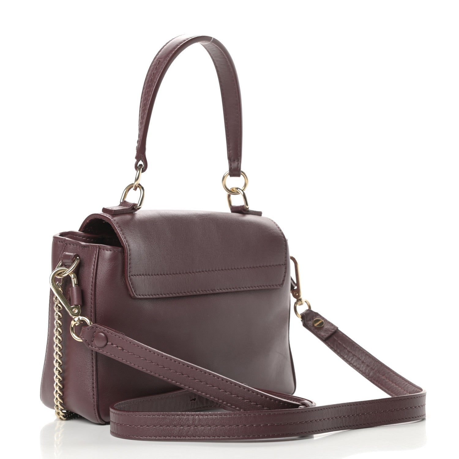 Chloe Calfskin Quilted Mini Faye Day Shoulder Bag Burnt Brown 3 of 12