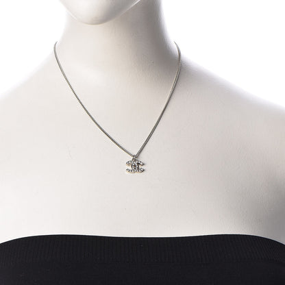 Chanel Crystal Timeless CC Necklace Silver 2 of 6