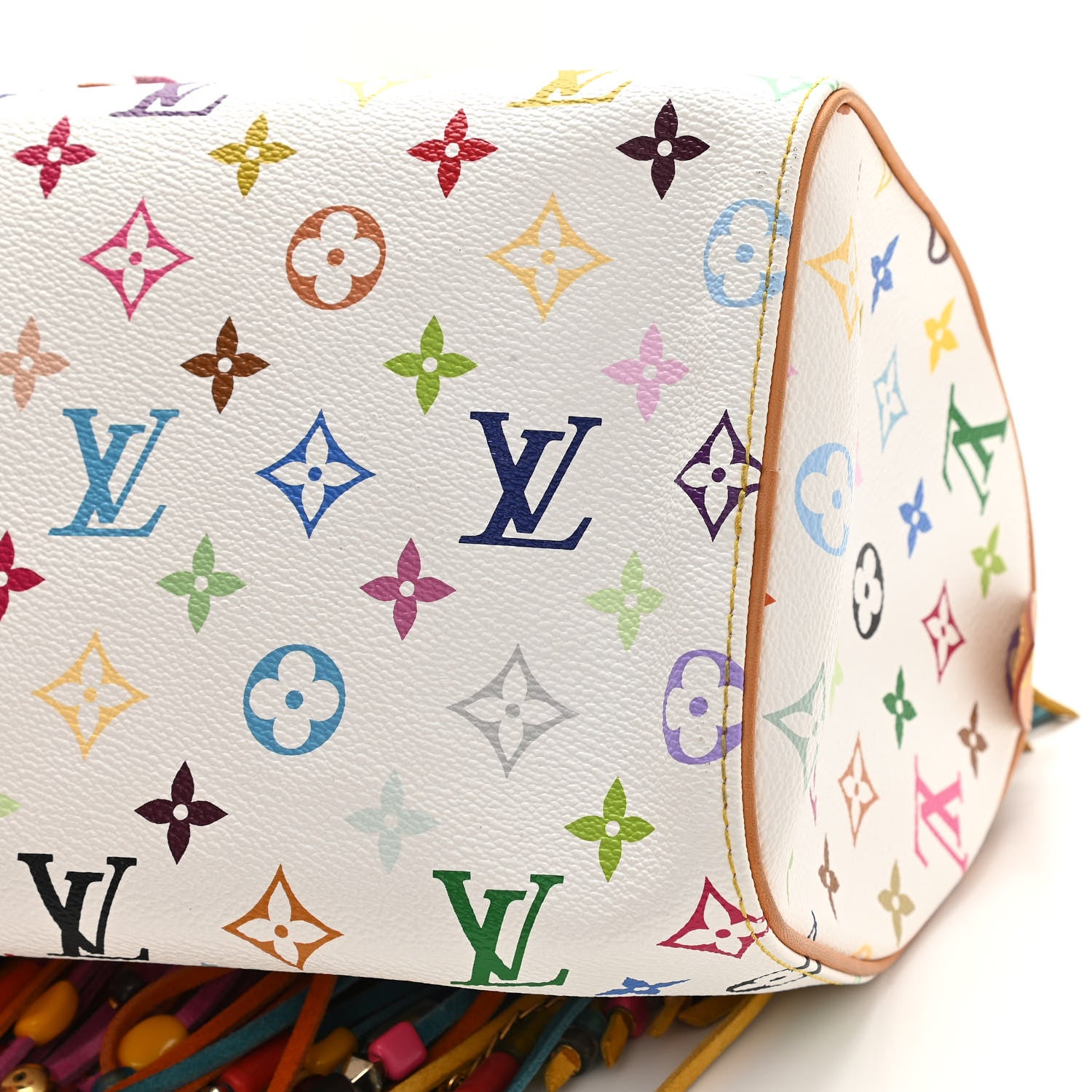 Louis Vuitton Monogram Multicolor Fringe Speedy 25 White 9 of 11