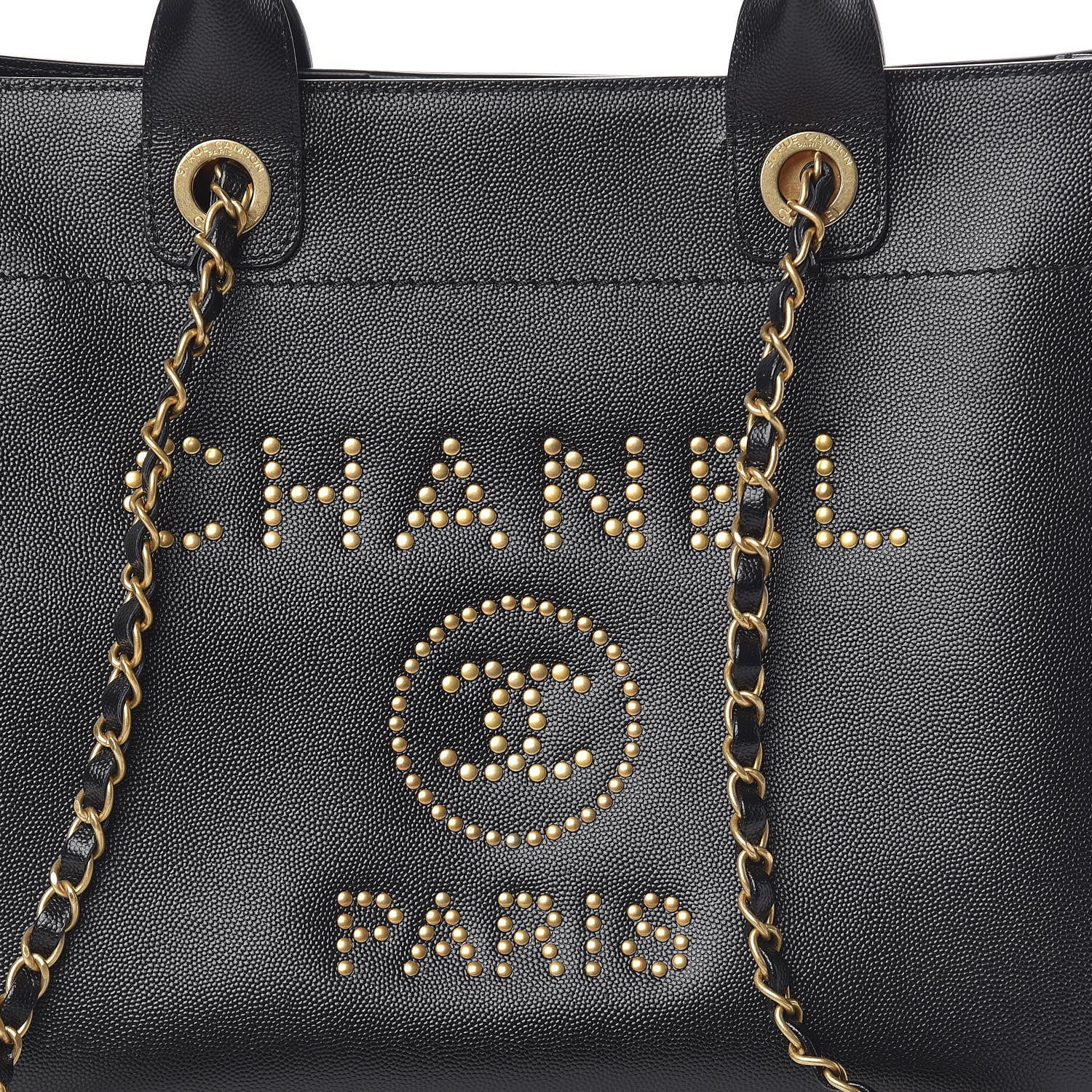 Chanel Caviar Small Studded Deauville Tote Black 15 of 16