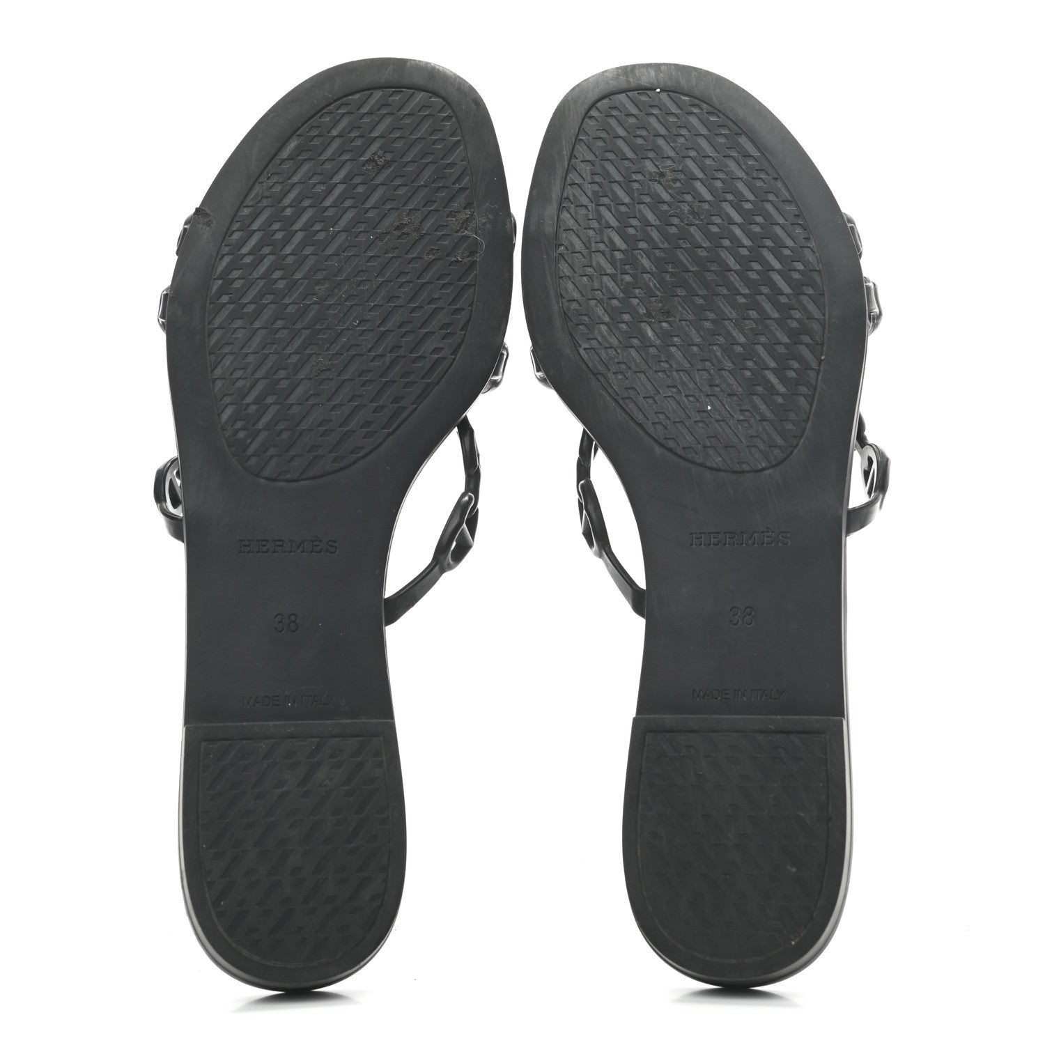Hermes Rubber Chaine d'Ancre Rivage Sandals 38 Black 5 of 7