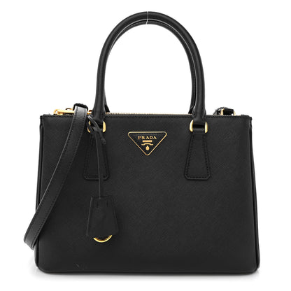 Prada Saffiano Small Galleria Double Zip Tote Black 1 of 10