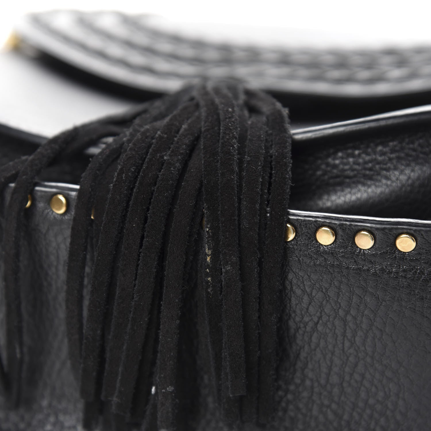 Chloe Suede Braided Small Hudson Shoulder Bag Black 11 of 12