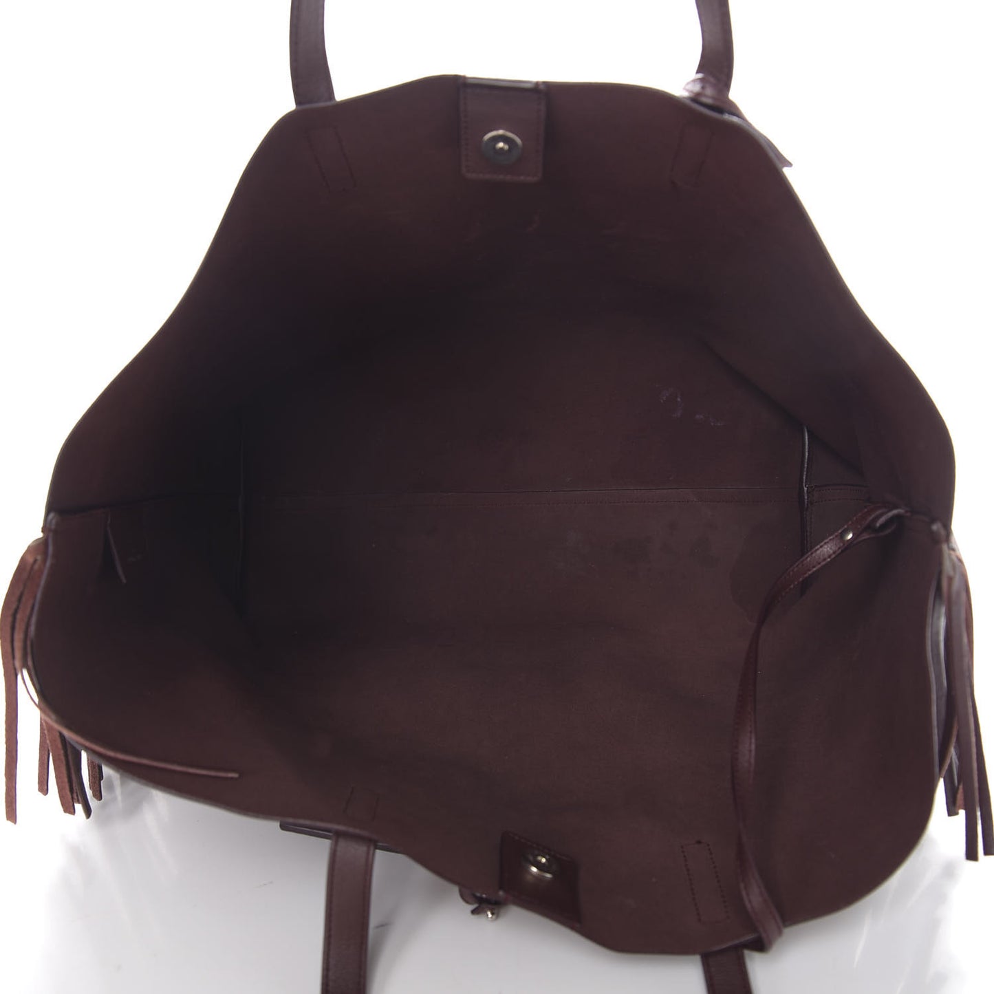 Calfskin Large Fringe Shopping Tote Amaranto