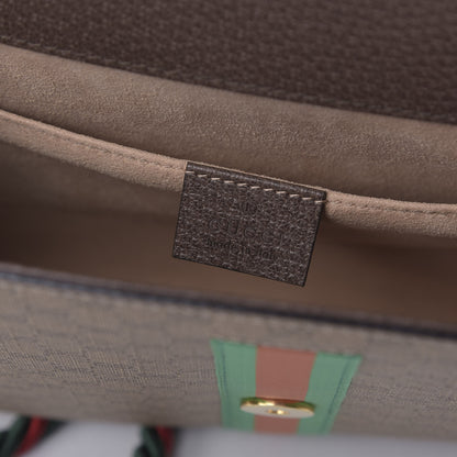 Gucci Mini Vintage GG Supreme Monogram Web Medium Rajah Slim Flap Shoulder Bag Beige New Acero 9 of 11