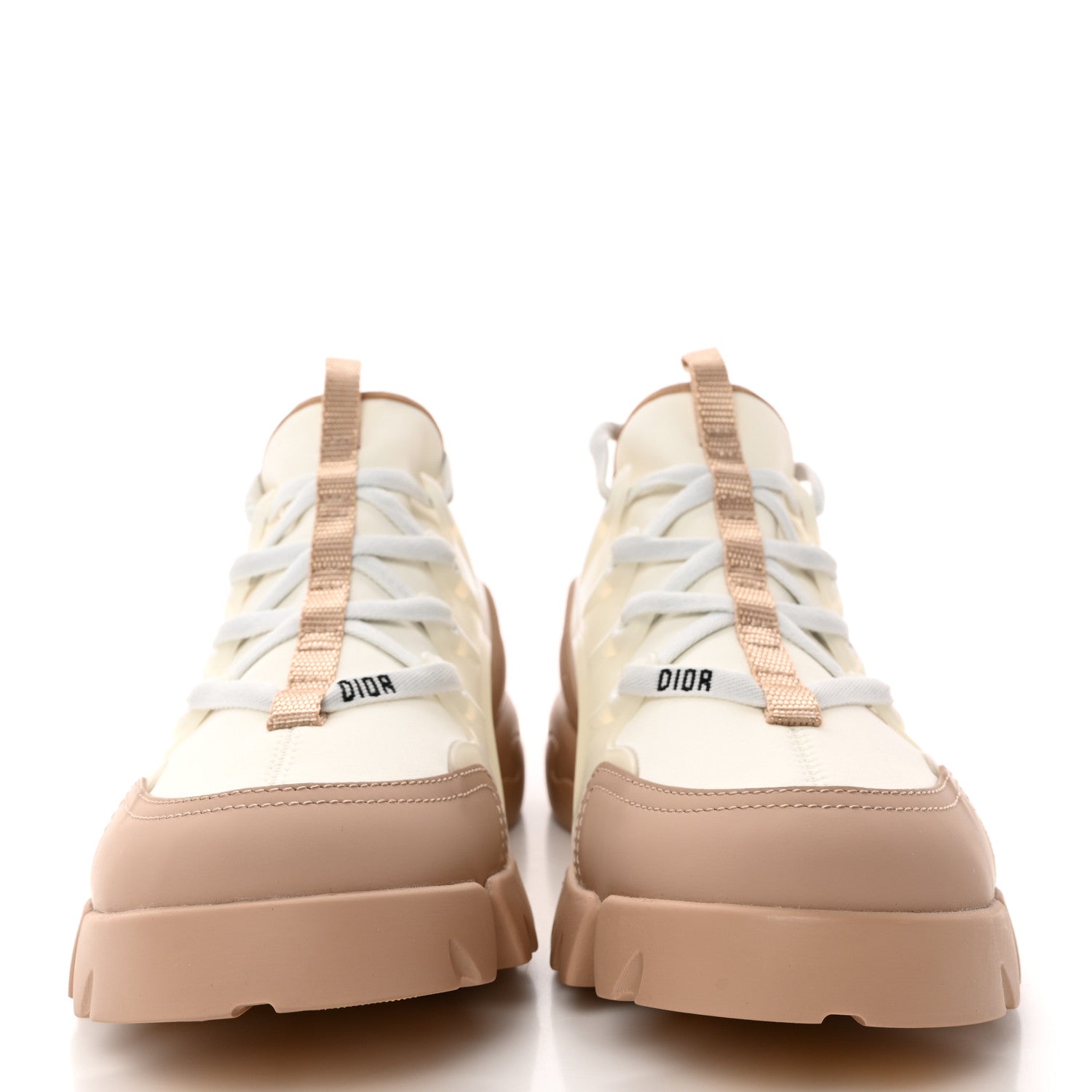 Christian Dior Neoprene Rubber Womens D-Connect Sneakers 39 White Beige 2 of 11