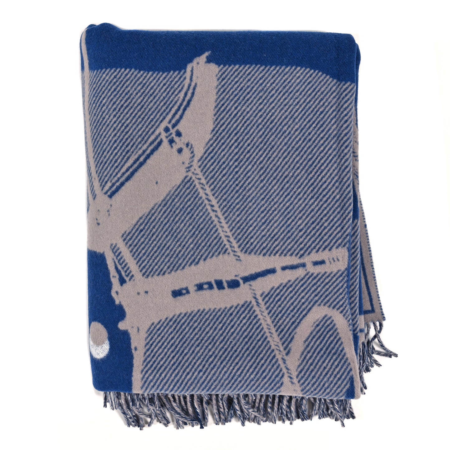 Merinos Wool Cashmere Cheval Cabriolet Blanket Indigo