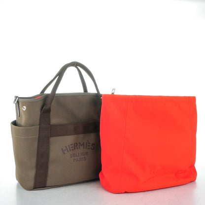 Hermes Toile Sac De Pansage Groom Kaki Feu 5 of 9
