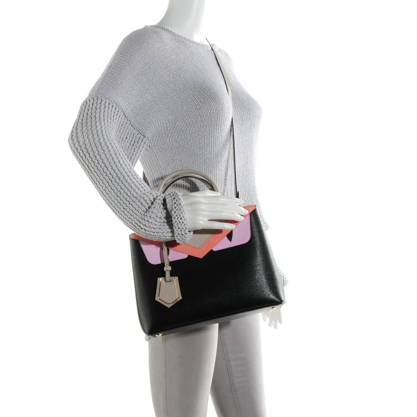 Vitello Elite Monster Petite 2Jours Tote Multicolor Black Grigio Polvere Multicolor