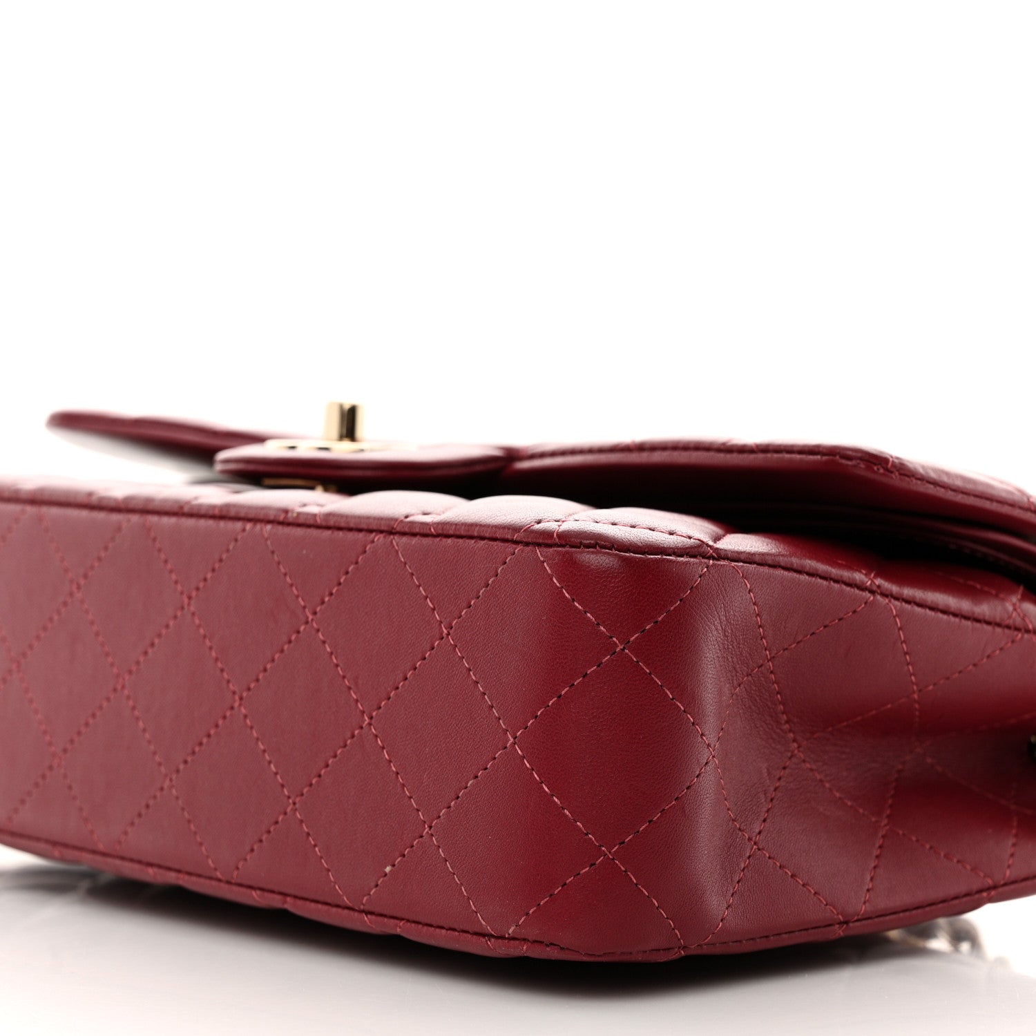 Chanel Lambskin Quilted Medium Double Flap Burgundy 10 of 15