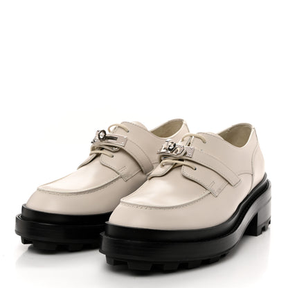 Hermes Glossed Calfskin First Derby 36 Beige Glaise 3 of 9