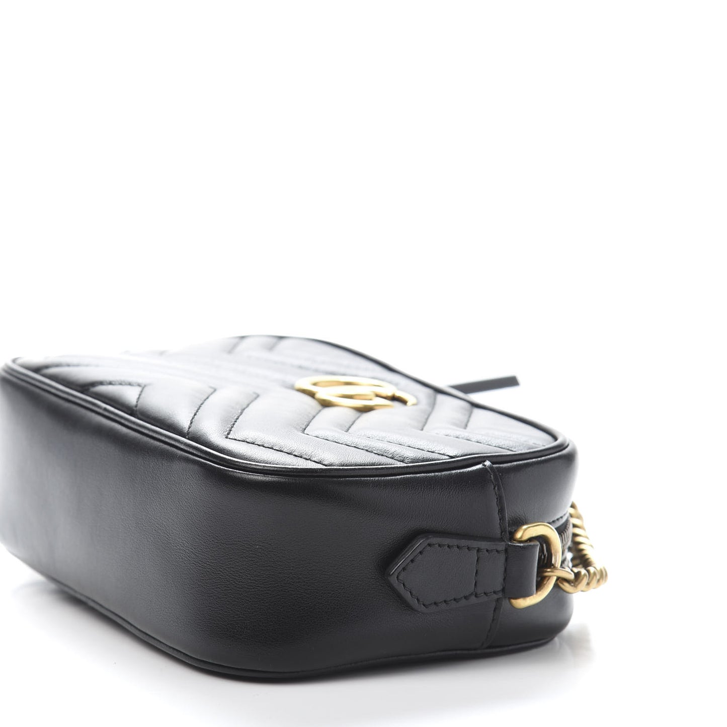 Calfskin Matelasse Mini GG Marmont Chain Shoulder Bag Black