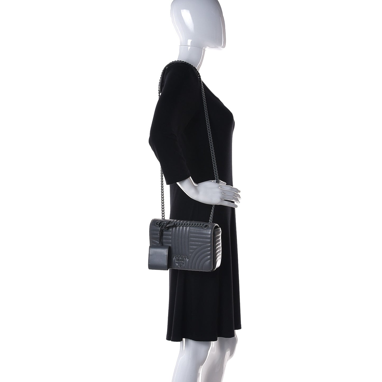 Soft Calfskin Impunture Diagramme Flap Crossbody Bag Mercurio
