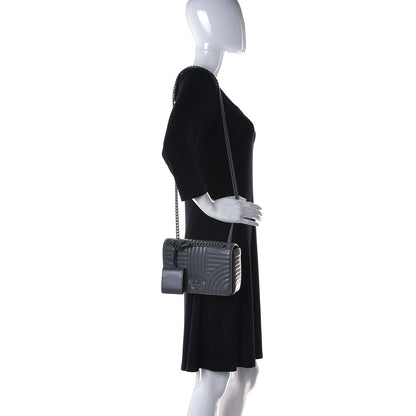 Prada Soft Calfskin Impunture Diagramme Flap Crossbody Bag Mercurio 2 of 13