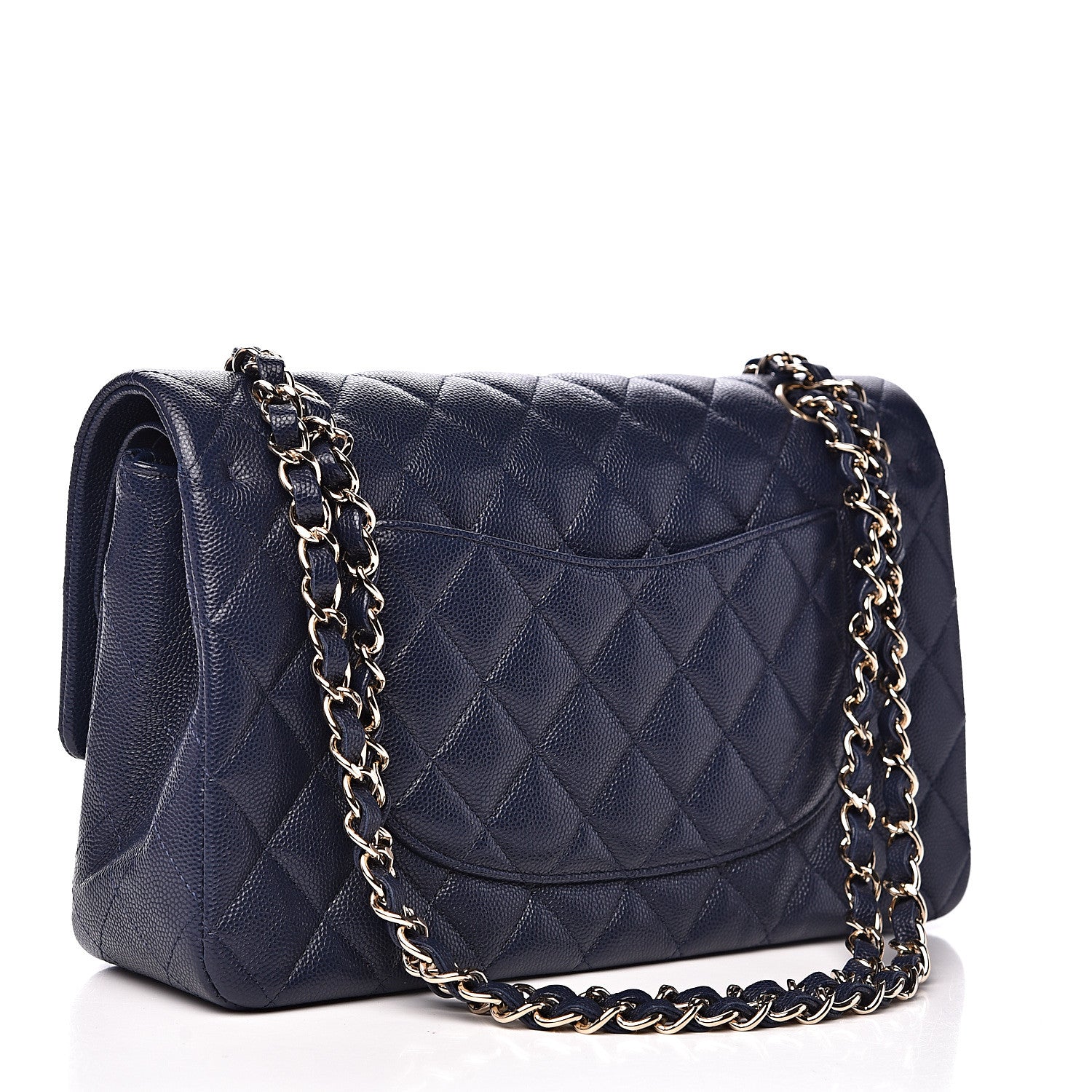 Chanel Caviar Quilted Medium Double Flap Navy 2 of 11