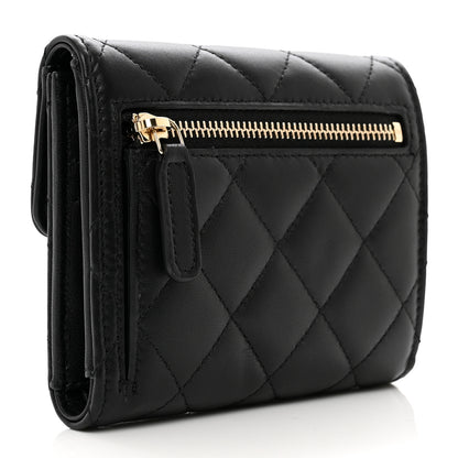 Chanel Lambskin Enamel Quilted Roller Skate Compact Flap Wallet Black 3 of 8