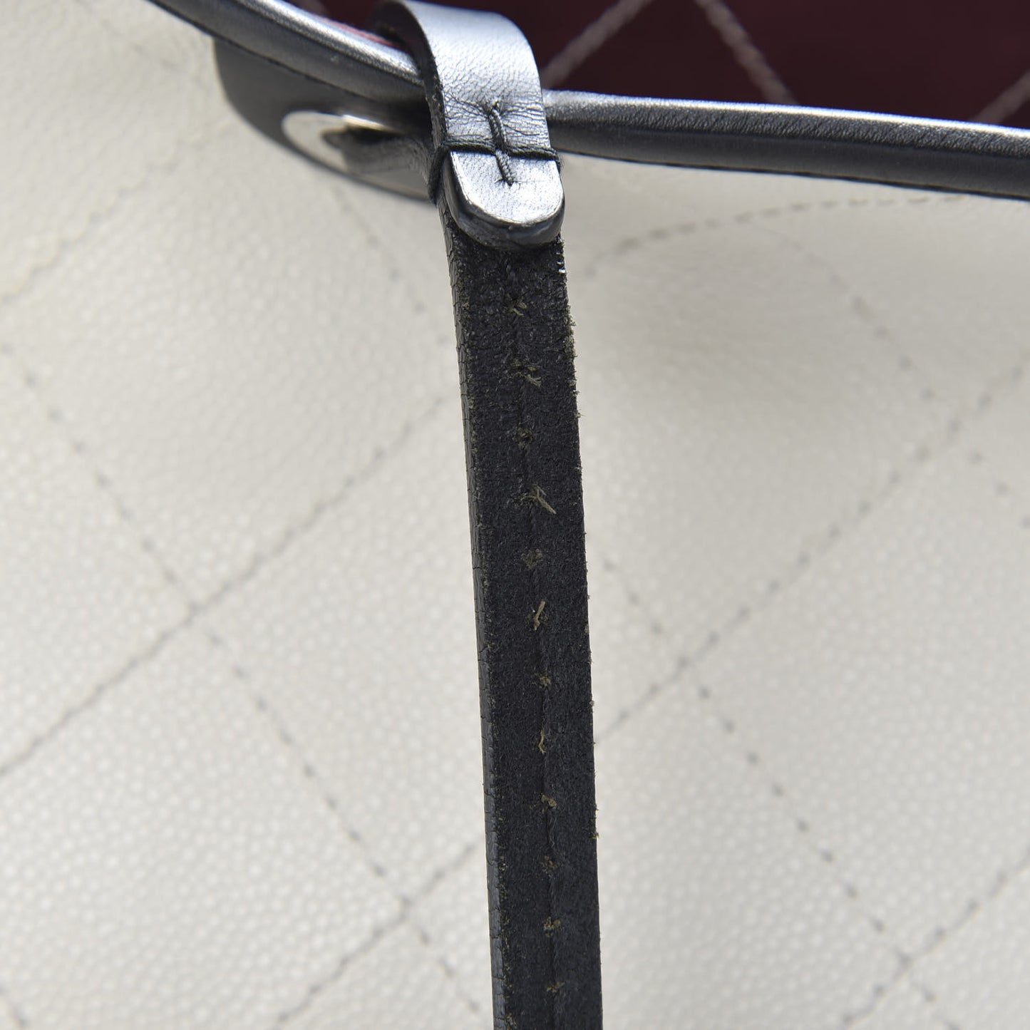 Grained Calfskin Shopping Fever Tote White