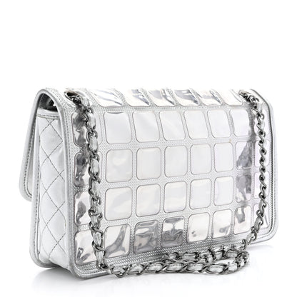 Chanel Vinyl Large Ice Cube Flap Silver 3 of 15