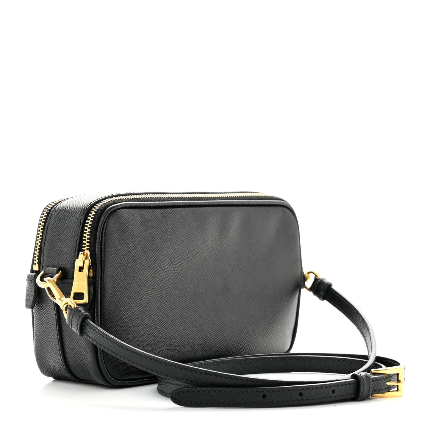 Saffiano Mini Camera Crossbody Bag Black