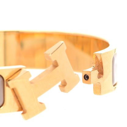 Hermes Enamel Narrow Clic Clac H Bracelet GM Marron Glace 5 of 6