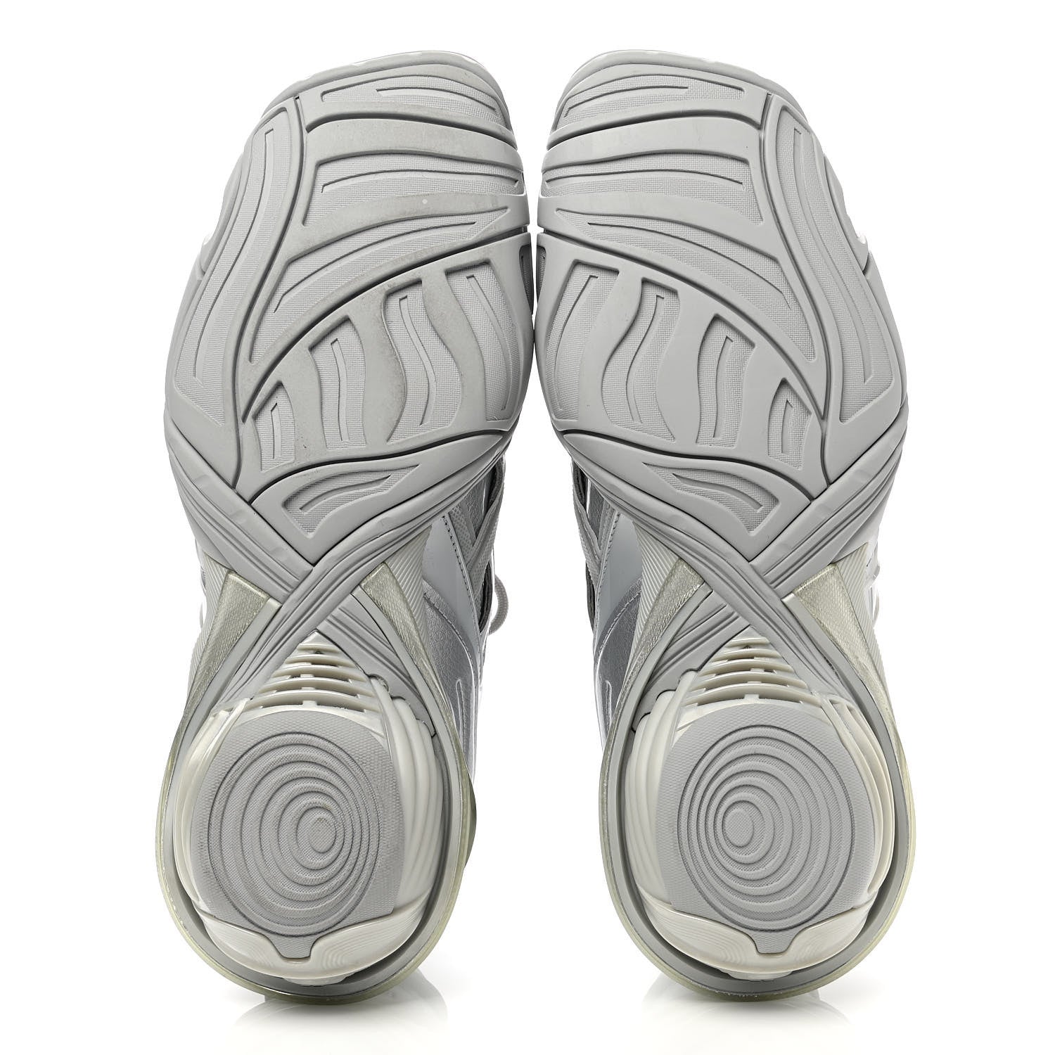 Balenciaga Metallic Rubber Mesh Womens Tyrex Sneakers 39 Monocolor Silver 5 of 8