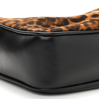 Saint Laurent Calfskin Leopard Print Monogram Lou Camera Bag Black 7 of 11