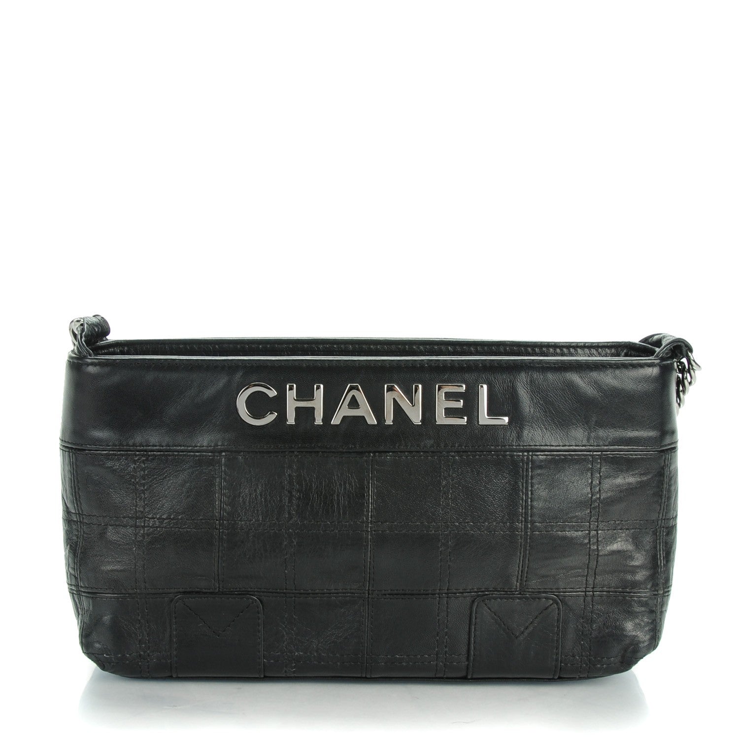 Chanel Lambskin Square Stitched Lax Shoulder Bag Black 1 of 7